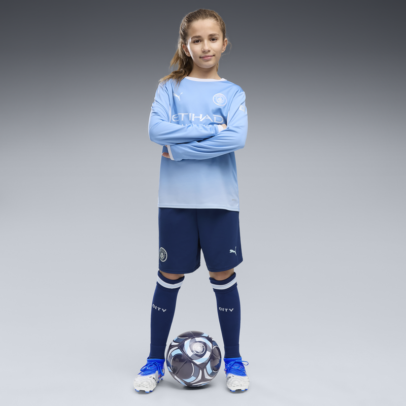 Manchester City Home 26/27 Kids Long Sleeve Shirt Kit